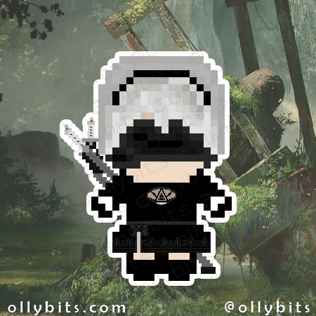 No. 2 Type B Vinyl Sticker (2") Ollybits Pixel Art