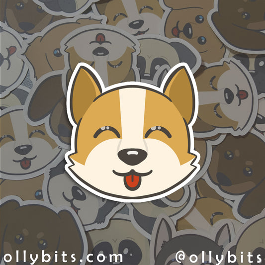 Corgi Doggo Vinyl Sticker (2") Ollybits Pixel Art