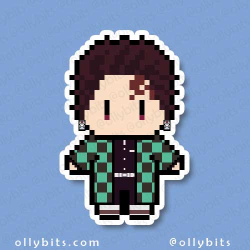 Monjiro Kentaro Ponjiro Slayer Vinyl Sticker (2") Ollybits Pixel Art