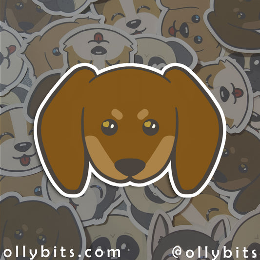 Dachshund Doggo Vinyl Sticker (2") Ollybits Pixel Art