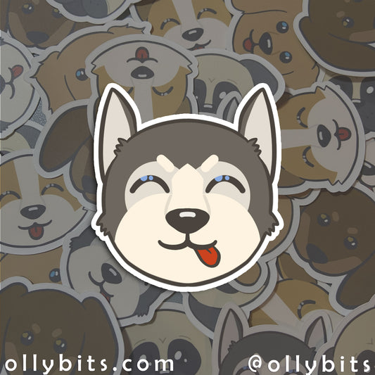 Husky Doggo Vinyl Sticker (2") Ollybits Pixel Art