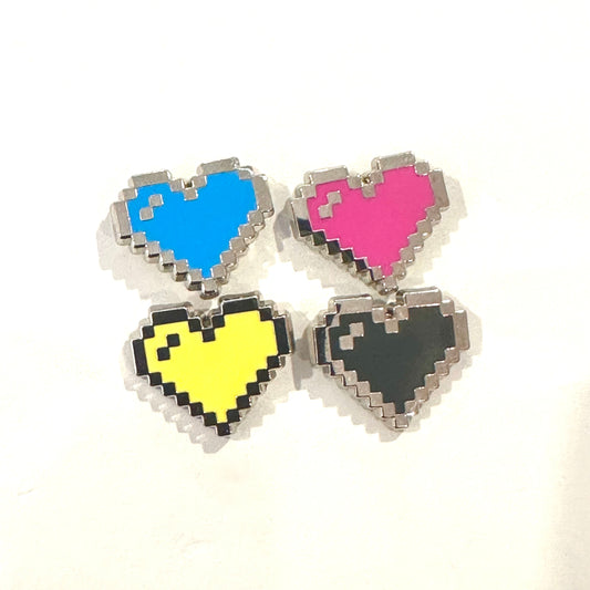 CMYK Pixel Heart Mini Filler Enamel Pin Set