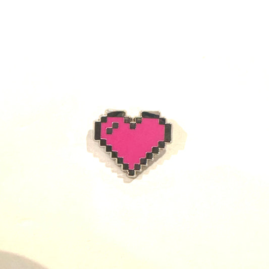 Magenta Pixel Heart Mini Filler Enamel Pin