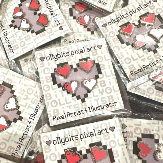 RPG Pixel Heart Mini Filler Enamel Pin Set