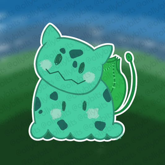 Ghost Grass Froggo Vinyl Sticker (2") Ollybits Pixel Art