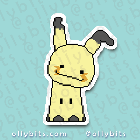 Copycat Ghost Mouse Vinyl Sticker (2") Ollybits Pixel Art