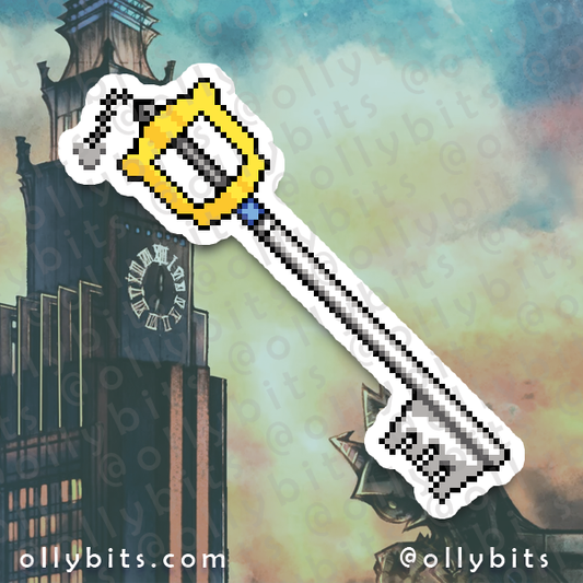 Giant Key Vinyl Sticker (2") Ollybits Pixel Art