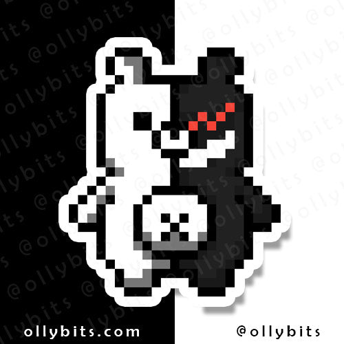 Death and Despair Bear Vinyl Sticker (2") Ollybits Pixel Art