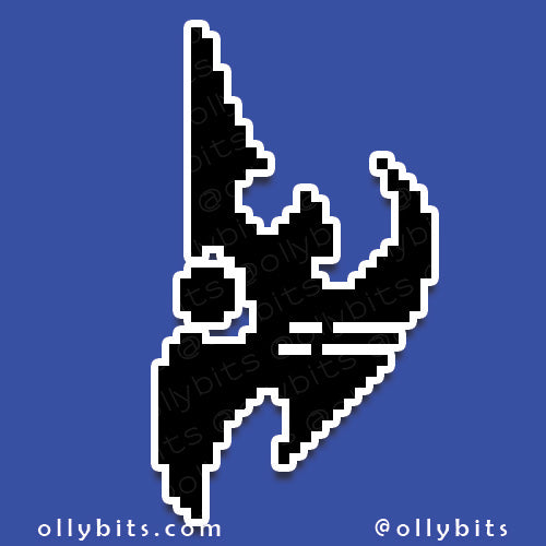 Totally Aliens But With Shields Vinyl Sticker (2") Ollybits Pixel Art