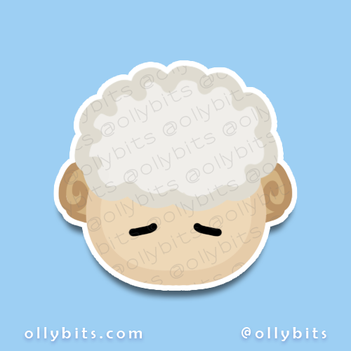 Farm Sheep Vinyl Sticker (2") Ollybits Pixel Art