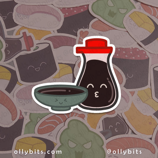 Soy Sauce Vinyl Sticker (2") Ollybits Pixel Art