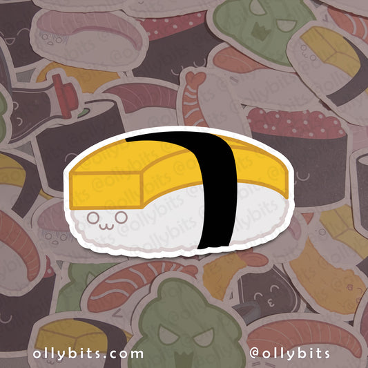 Tamago Nigiri Vinyl Sticker (2") Ollybits Pixel Art