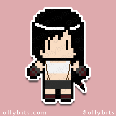 Punching Childhood Friend Vinyl Stickers (2") Ollybits Pixel Art